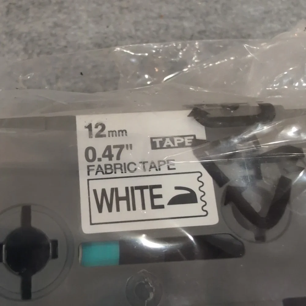 Brother Compatible FA231 12mm 0.47‎ Inch White Fabric Tape for Label Maker